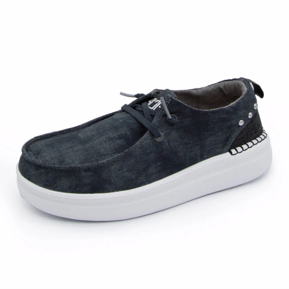 Hey Dude Wendy Rise Platform Shoes in River Onyx Grey